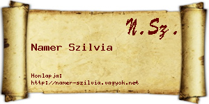 Namer Szilvia névjegykártya